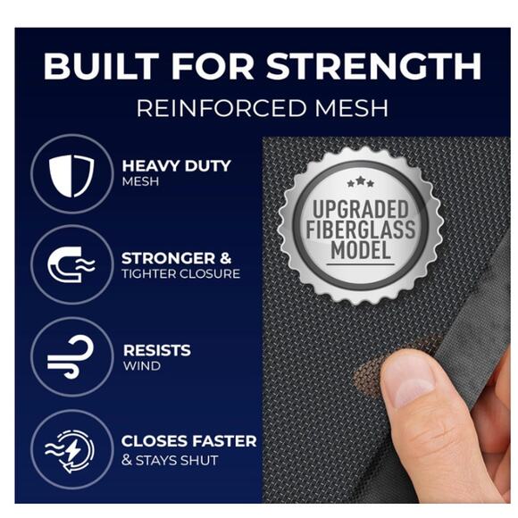 Screen Door Mesh 38x82" Easy Install, Strong Magnets,Hands-Free, Keeps Bugs Out - Picture 3 of 9